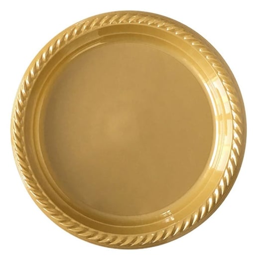Gold Plastik Tabak 22cm 5 Adet
