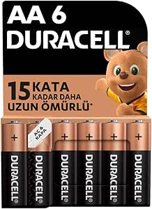 Duracell AA Alkalin Kalem Pil (6'lı paket) 1,5 V LR6/MN1500