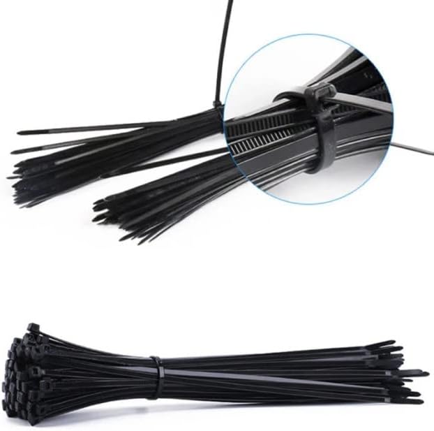 4,8x380 Siyah 38cm Kablo Bağı Plastik Cırt Kelepçe Toplayıcı-100 Adet
