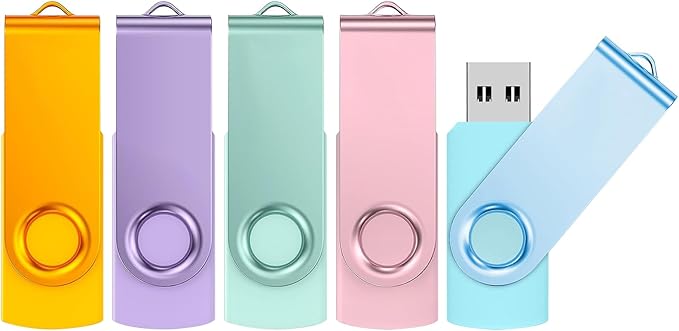USB Stick 2GB 5 adet metal bellek çubuğu çok renkli Rotate USB bellek 5'li paket High Speed USB 2.0 bellek çubuğu