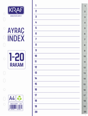 Kraf Seperatör 1020 1-20 Rakam Kraf