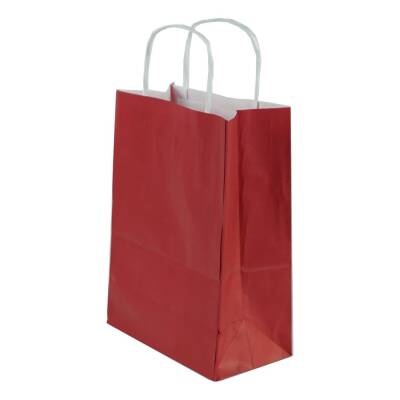 Burgu Saplı Bordo Kağıt Çanta 25x31x12 Cm