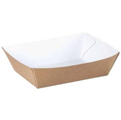Kraft Karton Kayık Tabak Büyük 9x15x5 Cm
