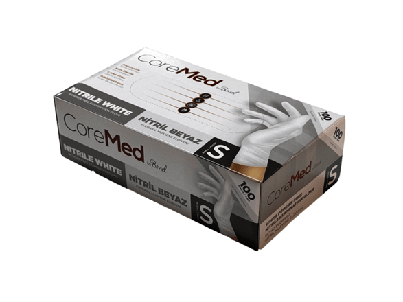 COREMED NİTRİL ELDİVEN BEYAZ - S - 100 LÜ