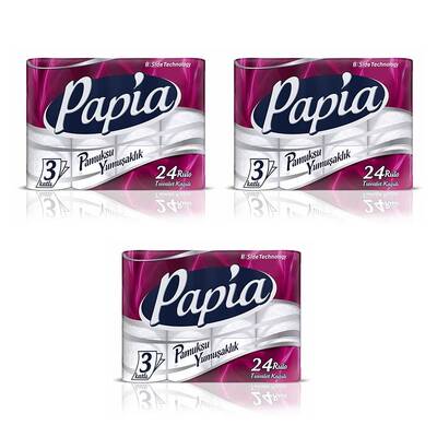Papia Tuvalet Kağıdı - 3 Katlı - 150 Yaprak - 72`li Rulo Papia