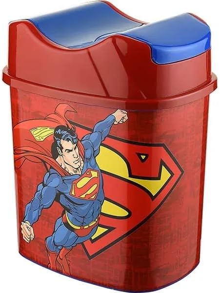 Tuffex Superman Lisanslı 5.5 Litre Hazneli Çocuk Odası Çöp Kovası