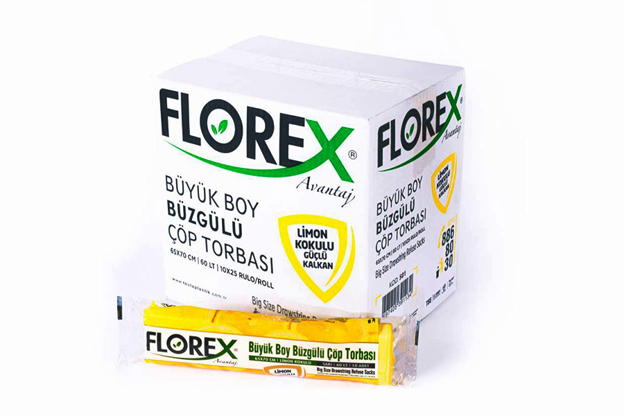 Limon Kokulu Büzgülü Büyük Boy Çöp Torbası