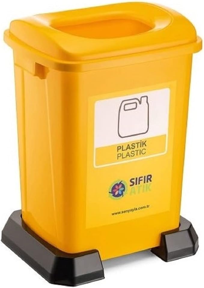 Sıfır Atık Geri Dönüşüm Kutusu 50 lt Sarı Plastik