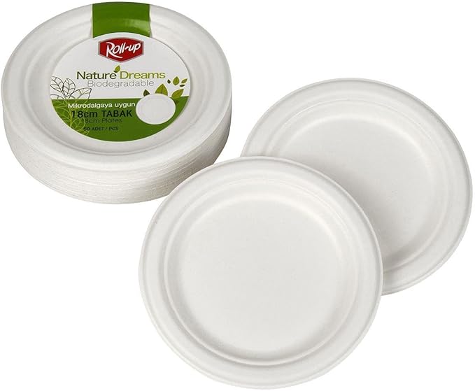Roll-Up Nature Ekolojik Karton Kağıt Tek Kullanımlık Tabak - 26 Cm. - 50 Adetlik 1 Paket
