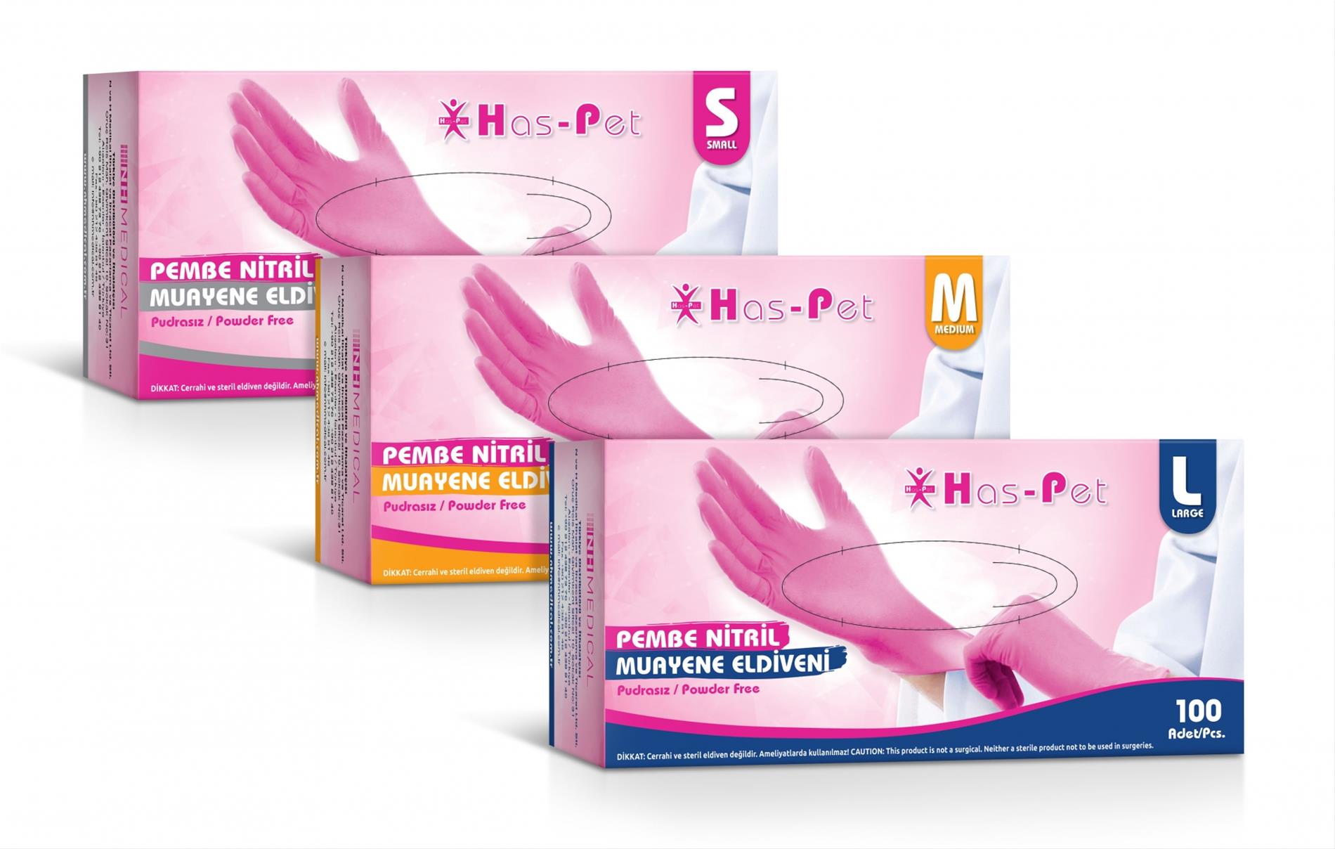 lateks pembe pudrasız eldiven 100 lü (M)